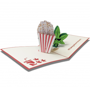 "Potcorn" Movie Night Invitation With Popup Popcorn And Leaf